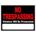 Hillman English Black No Trespassing Sign 15 in. H X 19 in. W, 6PK 840040